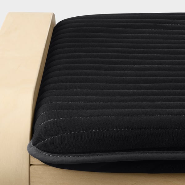 POÄNG armchair and footstool, birch veneer/Knisa black