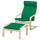 POÄNG armchair and footstool, birch veneer/Vissle deep green