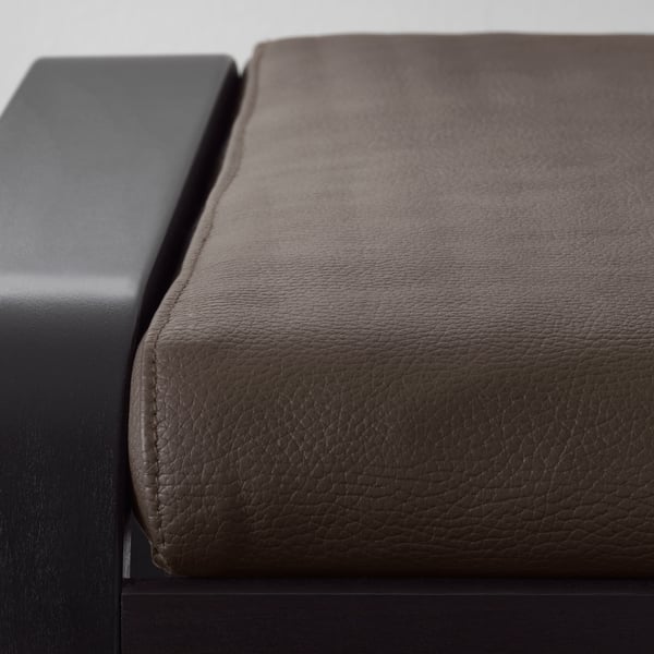 POÄNG - Armchair and footstool, black-brown/Glose brown