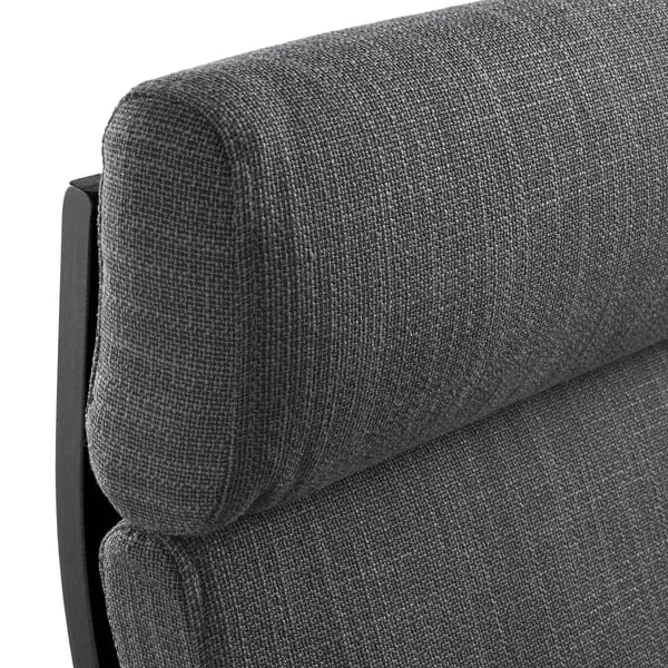 POÄNG armchair and footstool, black-brown/Hillared anthracite