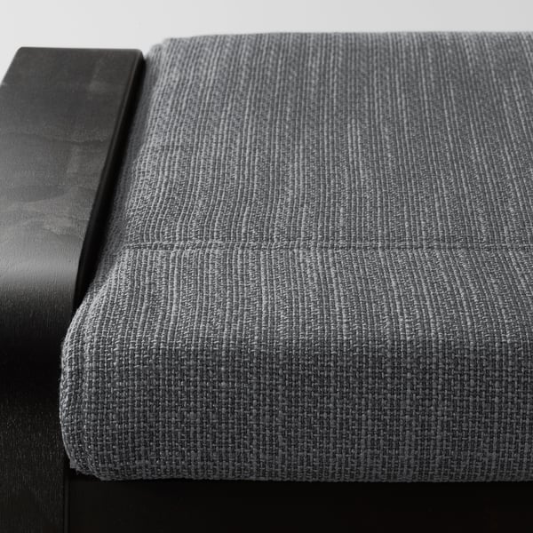 POÄNG armchair and footstool, black-brown/Hillared anthracite