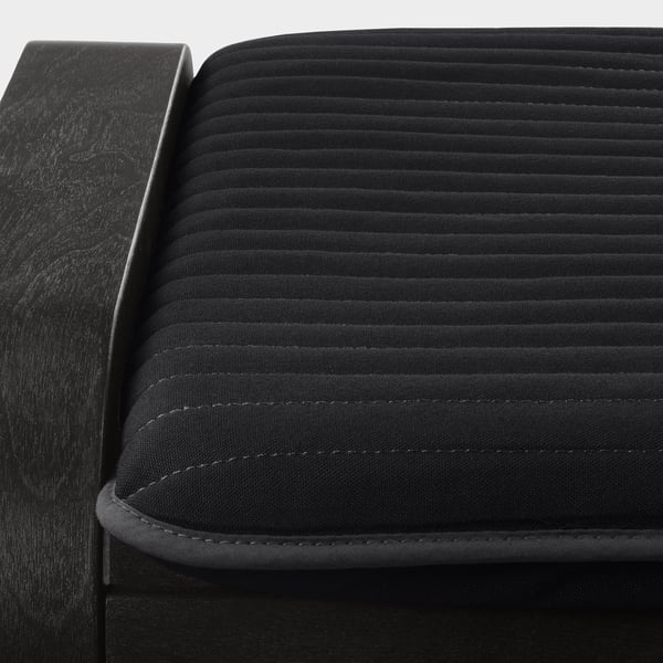 POÄNG armchair and footstool, black-brown/Knisa black
