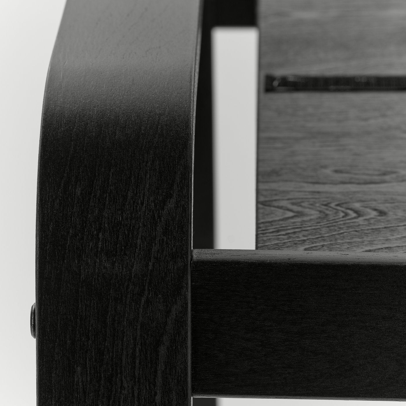 POÄNG armchair and footstool, black/Kelinge grey-blue