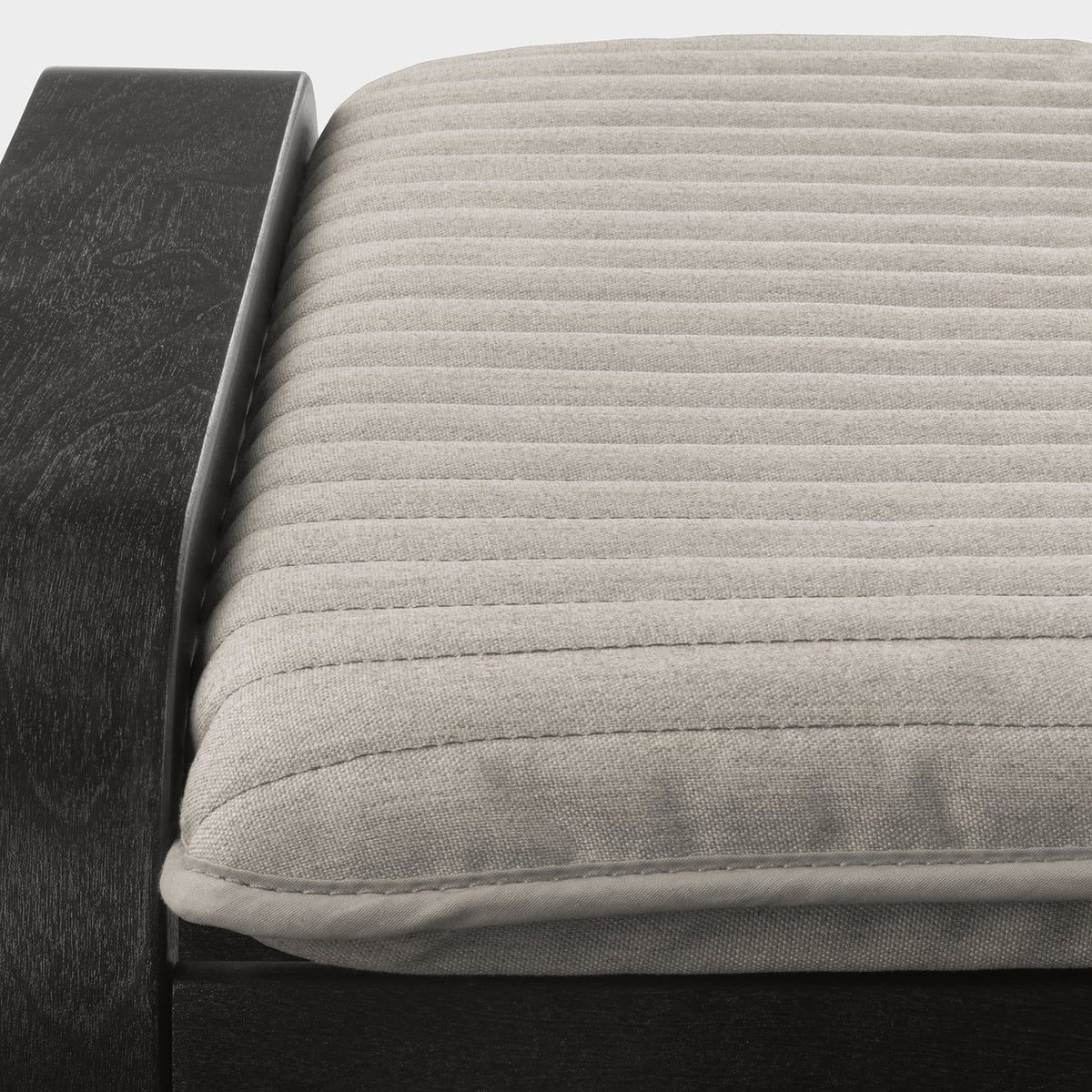 POÄNG armchair and footstool, black/Knisa light beige