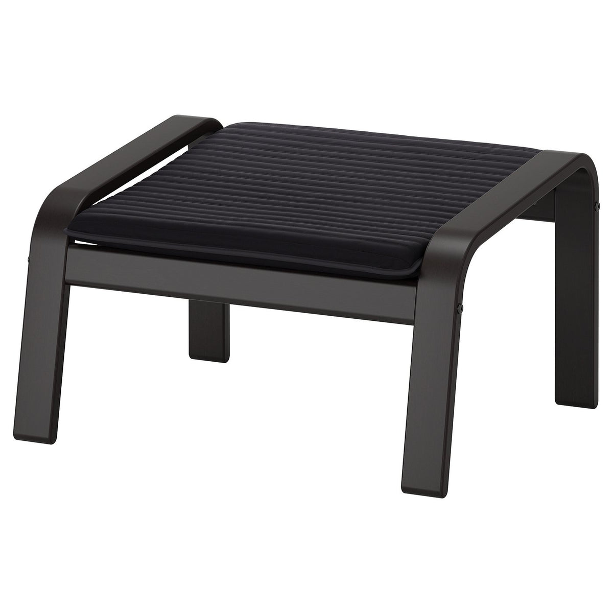 POÄNG armchair and footstool, black/Knisa black