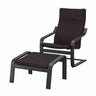 POÄNG armchair and footstool, black/Knisa black