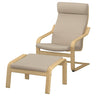 POÄNG armchair and footstool, oak/Kelinge beige
