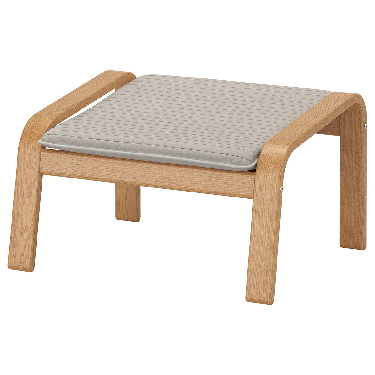 POÄNG armchair and footstool, oak/Knisa light beige