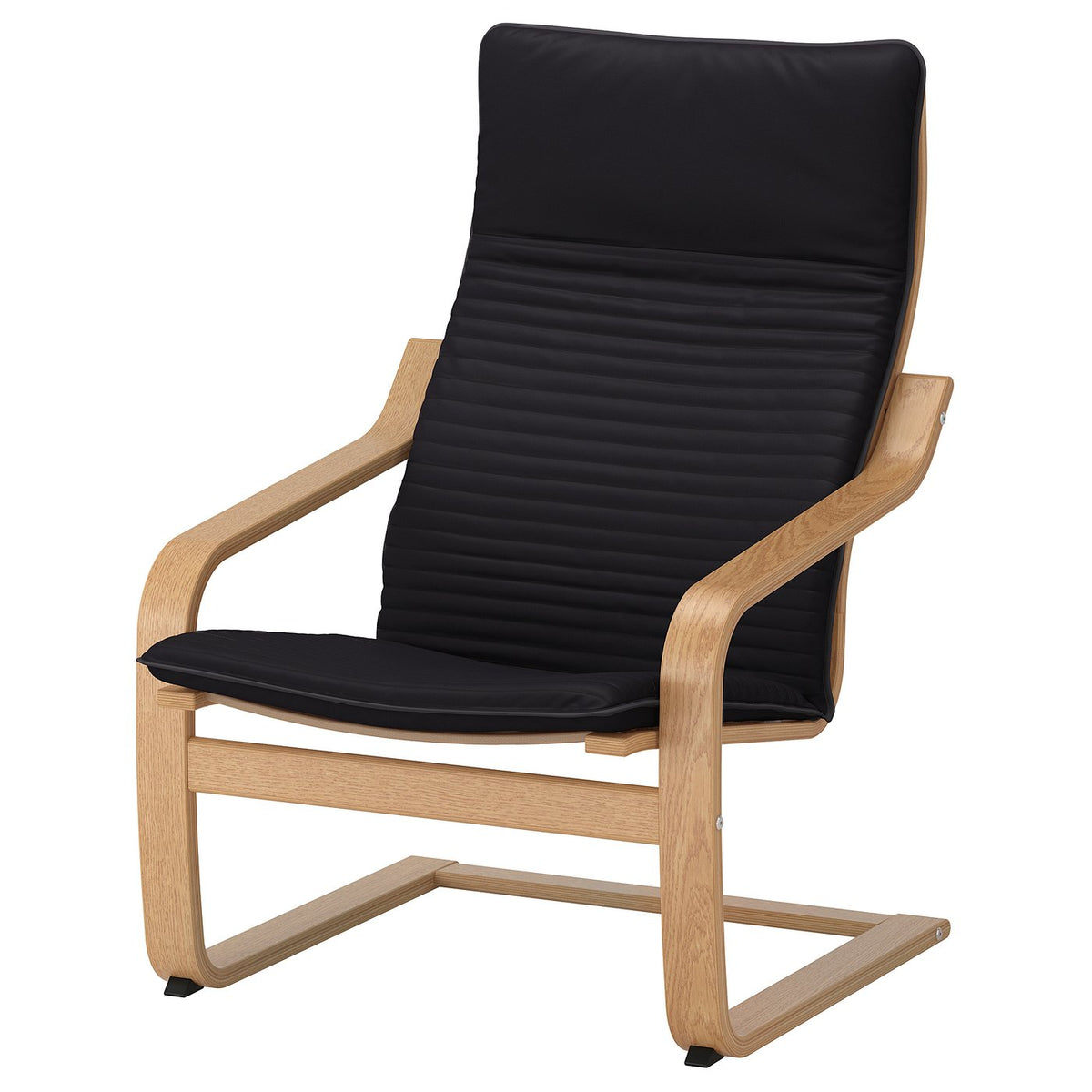 POÄNG armchair and footstool, oak/Knisa black