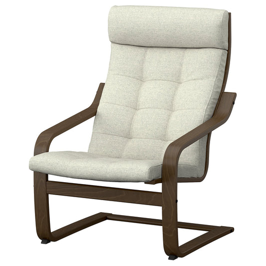 POÄNG armchair, walnut effect/Gunnared beige, 68x100x82 cm