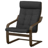 POÄNG armchair, walnut effect/Gunnared dark grey, 68x100x82 cm