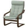POÄNG armchair, walnut effect/Gunnared light green, 68x100x82 cm
