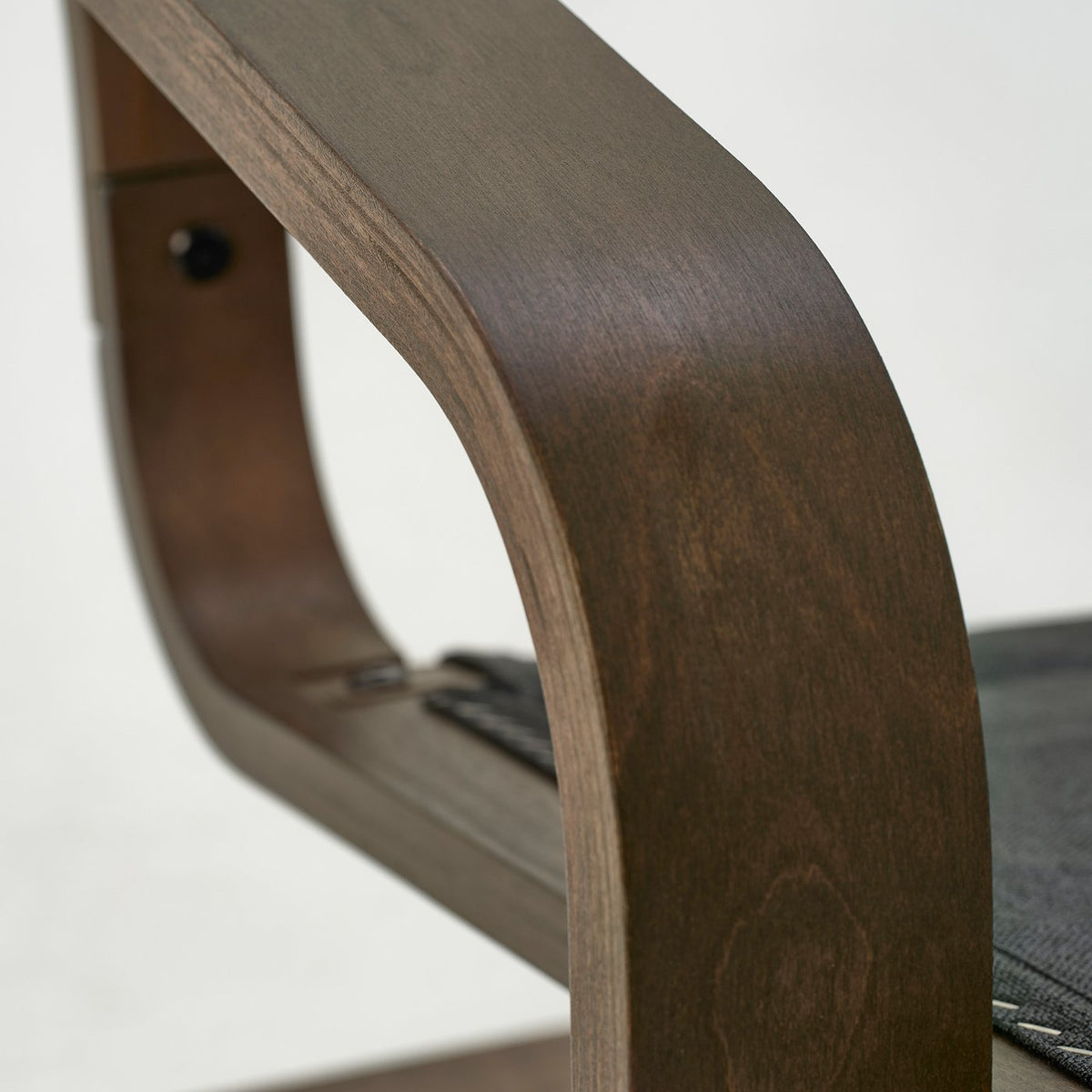 POÄNG armchair, walnut effect/Kelinge dark yellow, 68x100x82 cm