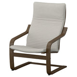 POÄNG armchair, walnut effect/Knisa light beige, 68x100x82 cm