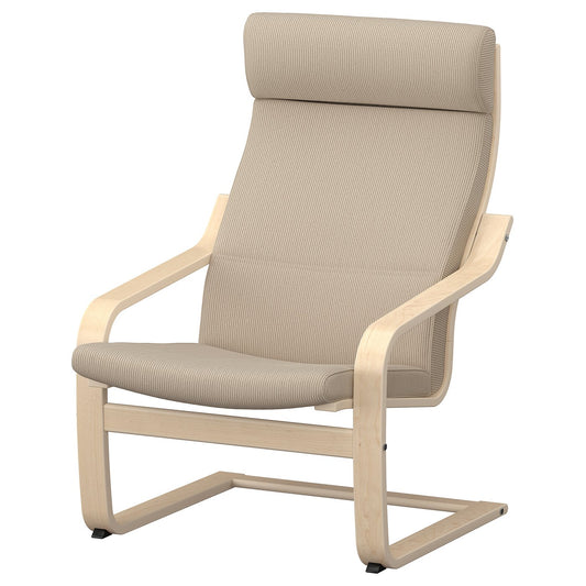 POÄNG armchair, birch veneer/Kelinge beige, 68x100x82 cm
