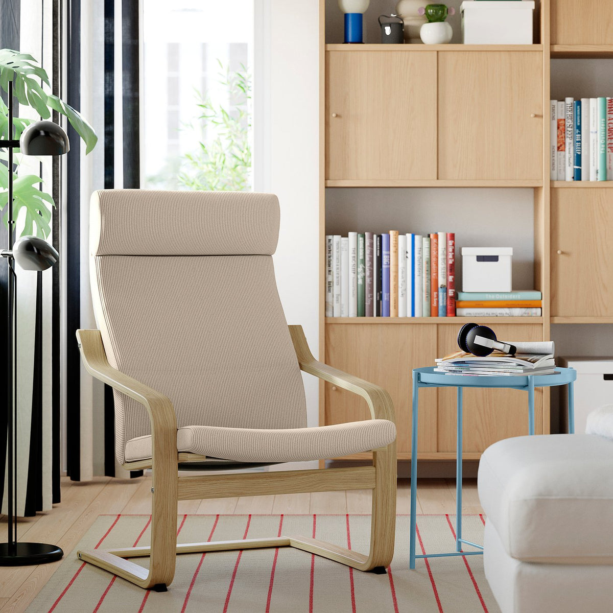 POÄNG armchair, birch veneer/Kelinge beige, 68x100x82 cm