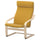 POÄNG armchair, birch veneer/Kelinge dark yellow, 68x100x82 cm