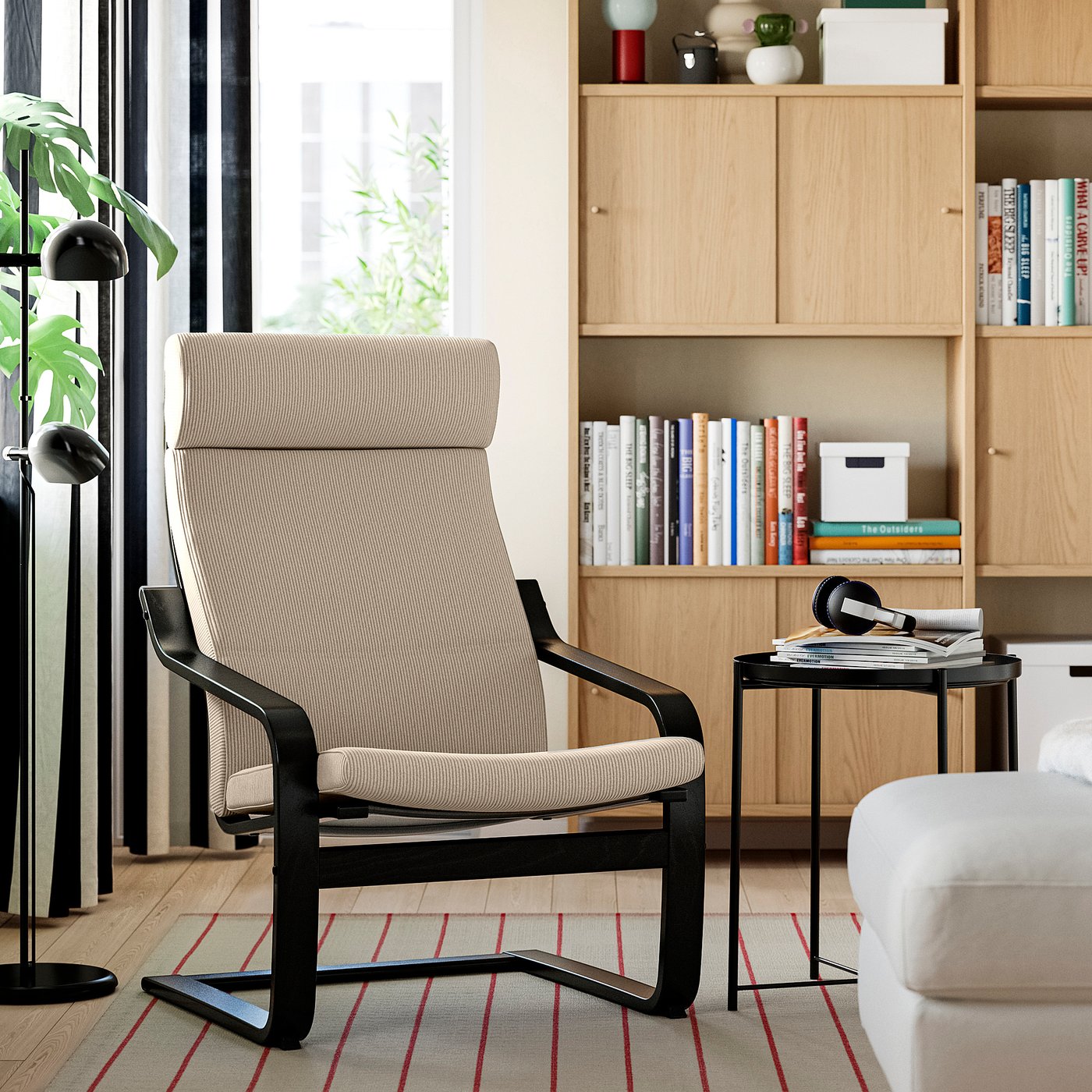 POÄNG armchair, black/Kelinge beige, 68x100x82 cm