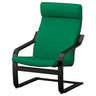 POÄNG armchair, black/Vissle deep green, 68x100x82 cm