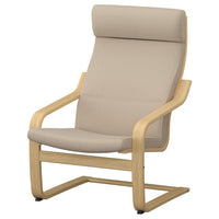 POÄNG armchair, oak/Kelinge beige, 68x100x82 cm