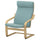 POÄNG armchair, oak/Kelinge grey-blue, 68x100x82 cm