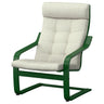 POÄNG armchair, dark green/Gunnared beige, 68x100x82 cm