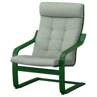POÄNG armchair, dark green/Gunnared light green, 68x100x82 cm