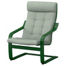 POÄNG armchair, dark green/Gunnared light green, 68x100x82 cm