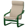 POÄNG armchair, dark green/Kelinge beige, 68x100x82 cm