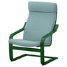 POÄNG armchair, dark green/Kelinge grey-blue, 68x100x82 cm
