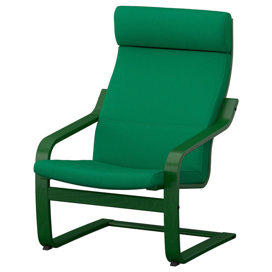 POÄNG armchair, dark green/Vissle deep green