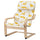 POÄNG - Armchair, birch veneer/Skogbo pattern with animals