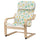 POÄNG - Armchair, birch veneer/Ulvsby polka dot pattern