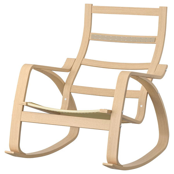 POÄNG Rocking-chair frame, white stained oak veneer