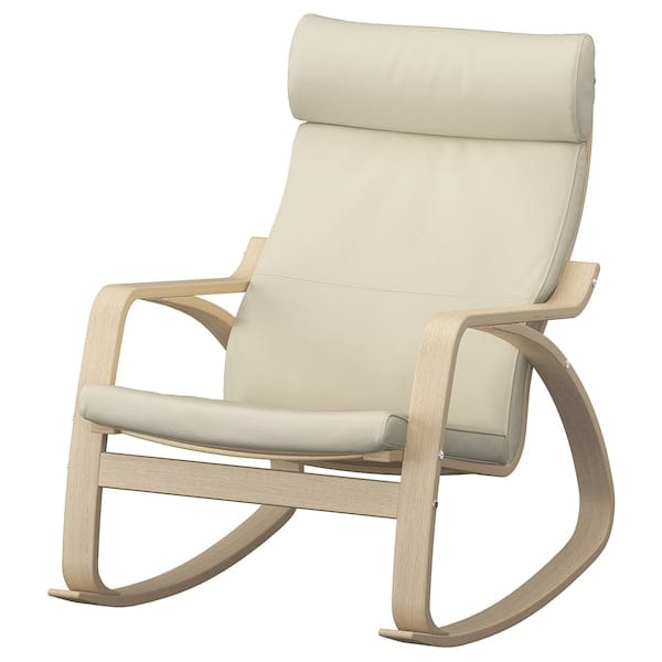 Ikea POÄNG - Rocking chair, veneered oak mord white/Glose ivory ,