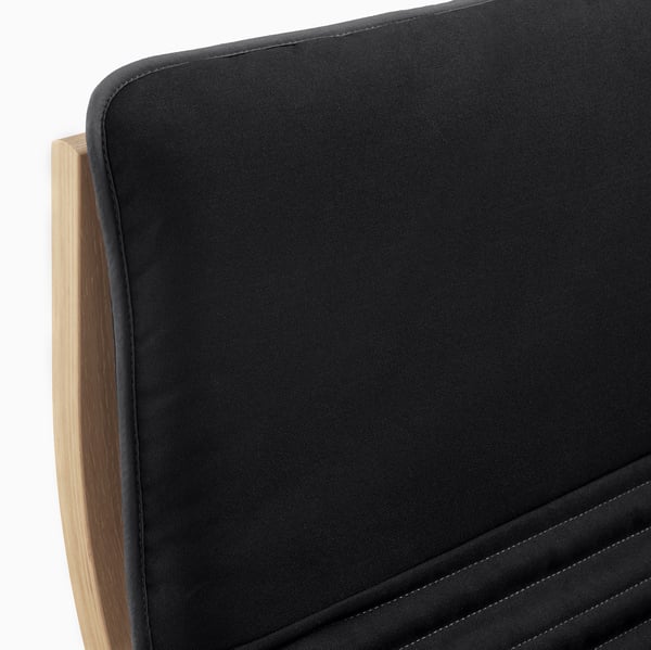 POÄNG rocking-chair, white stained oak veneer/Knisa black, 68x95x94 cm