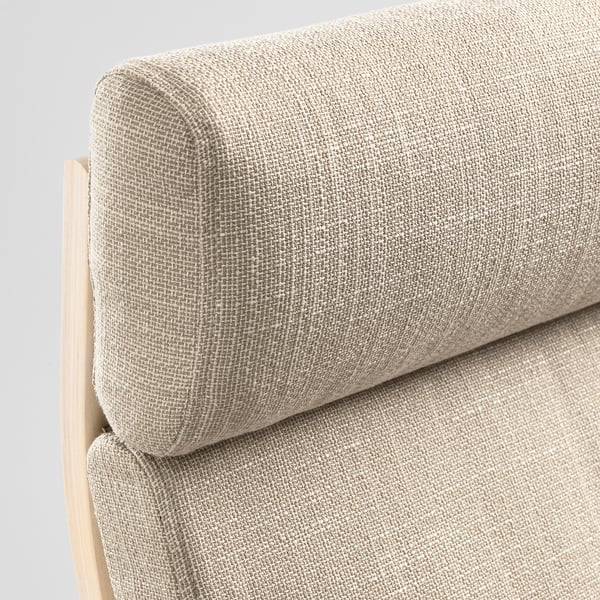 POÄNG rocking-chair, birch veneer/Hillared beige, 68x95x94 cm