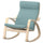 POÄNG rocking-chair, birch veneer/Kelinge grey-blue, 68x95x94 cm