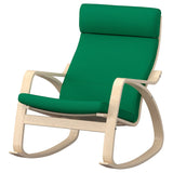POÄNG rocking-chair, birch veneer/Vissle deep green, 68x95x94 cm