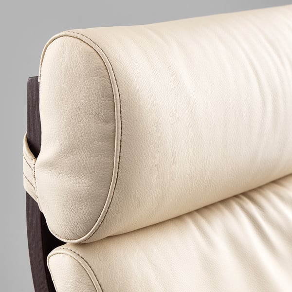 POÄNG - Rocking chair, brown-black/Glose ivory ,