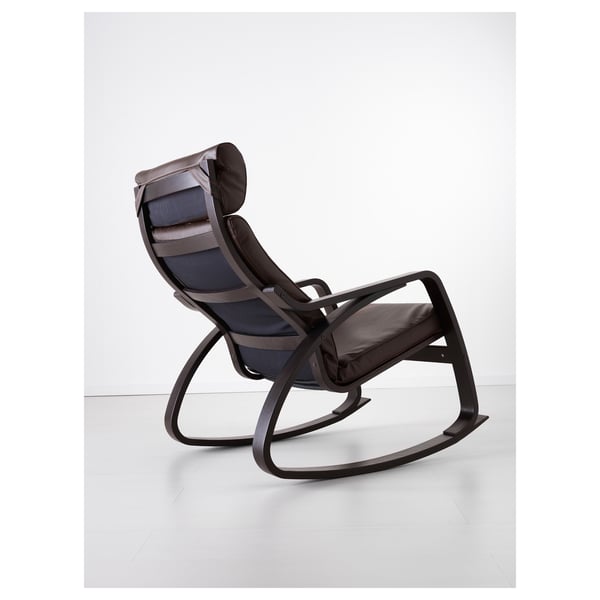 POÄNG - Rocking chair, black-brown/Glose brown ,