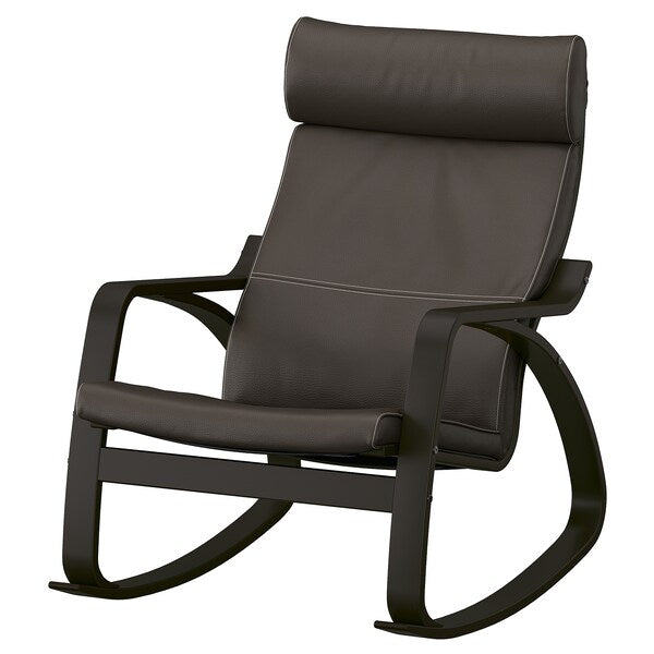 POÄNG - Rocking chair, black-brown/Glose brown ,