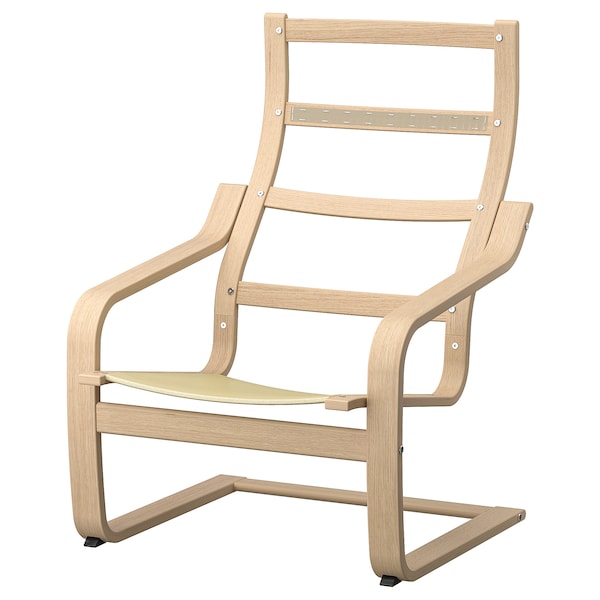 POÄNG - Armchair frame, white mord oak veneer