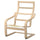 POÄNG armchair frame, white stained oak veneer, 56x97x82 cm