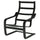 POÄNG armchair frame, black-brown, 56x97x82 cm