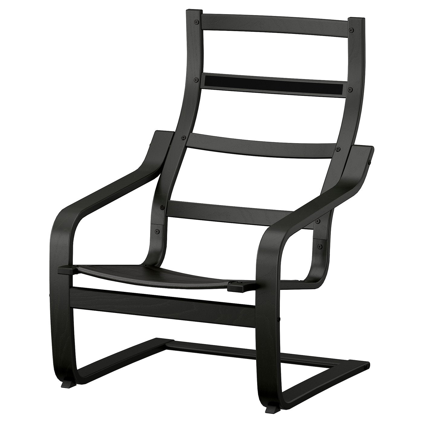 POÄNG armchair frame, black, 68x94x82 cm