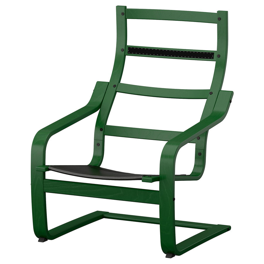 POÄNG armchair frame, dark green, 68x94x82 cm