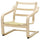 POÄNG armchair frame with low back, birch veneer, 56x70x75 cm