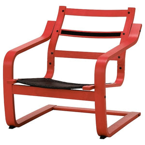 Ikea POÄNG - Low-back armchair frame, red stain