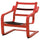 POÄNG armchair frame with low back, red stained, 56x70x75 cm
